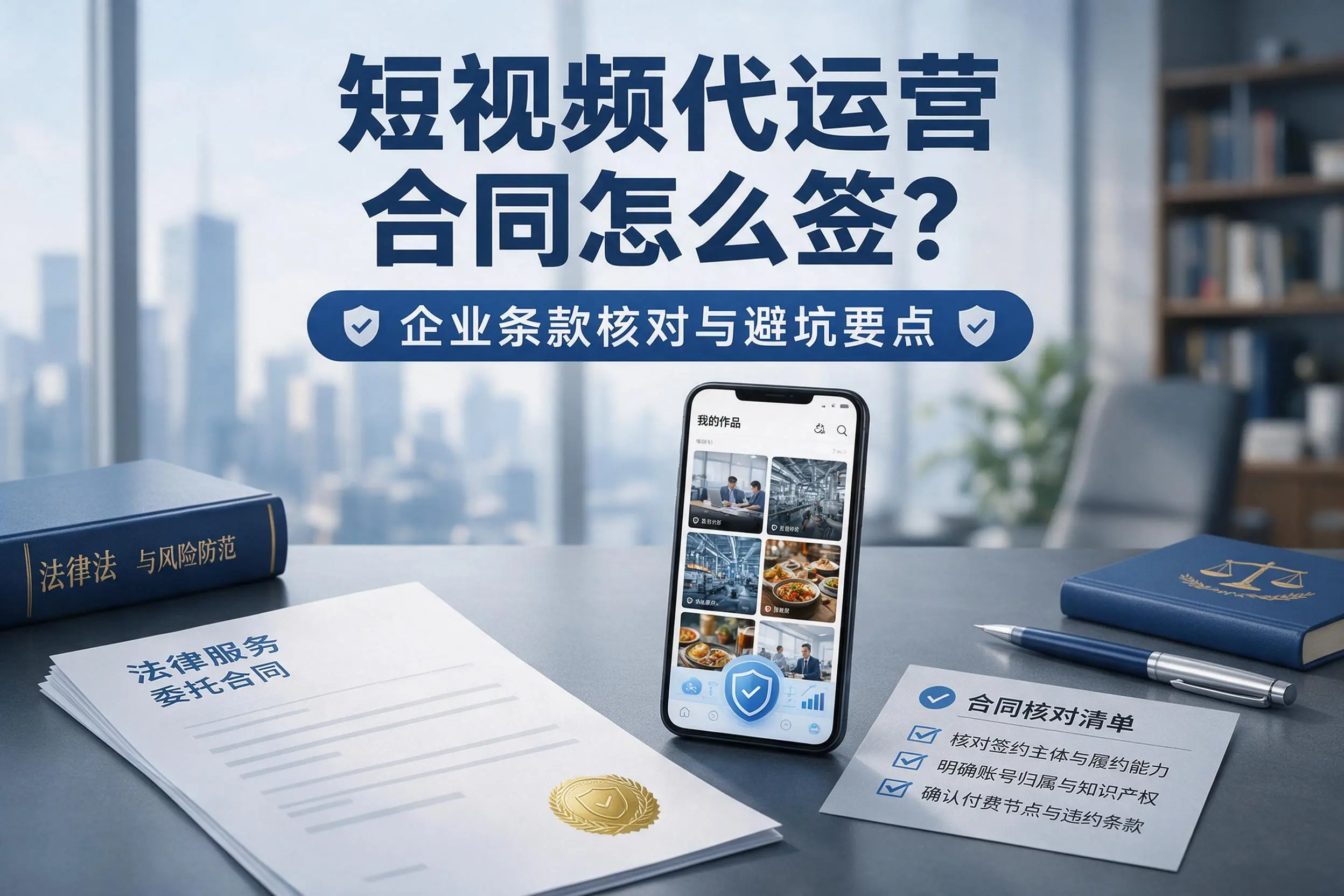 短视频代运营合同怎么签?漳州企业条款核对与避坑要点