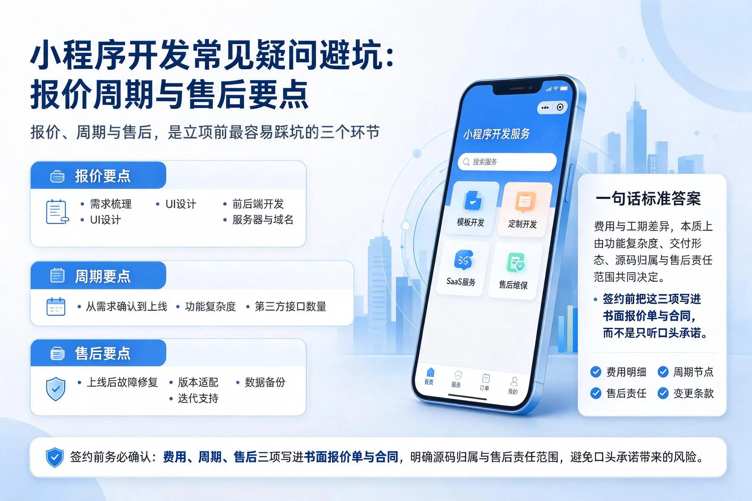 漳州小程序开发常见疑问避坑:报价周期与售后要点