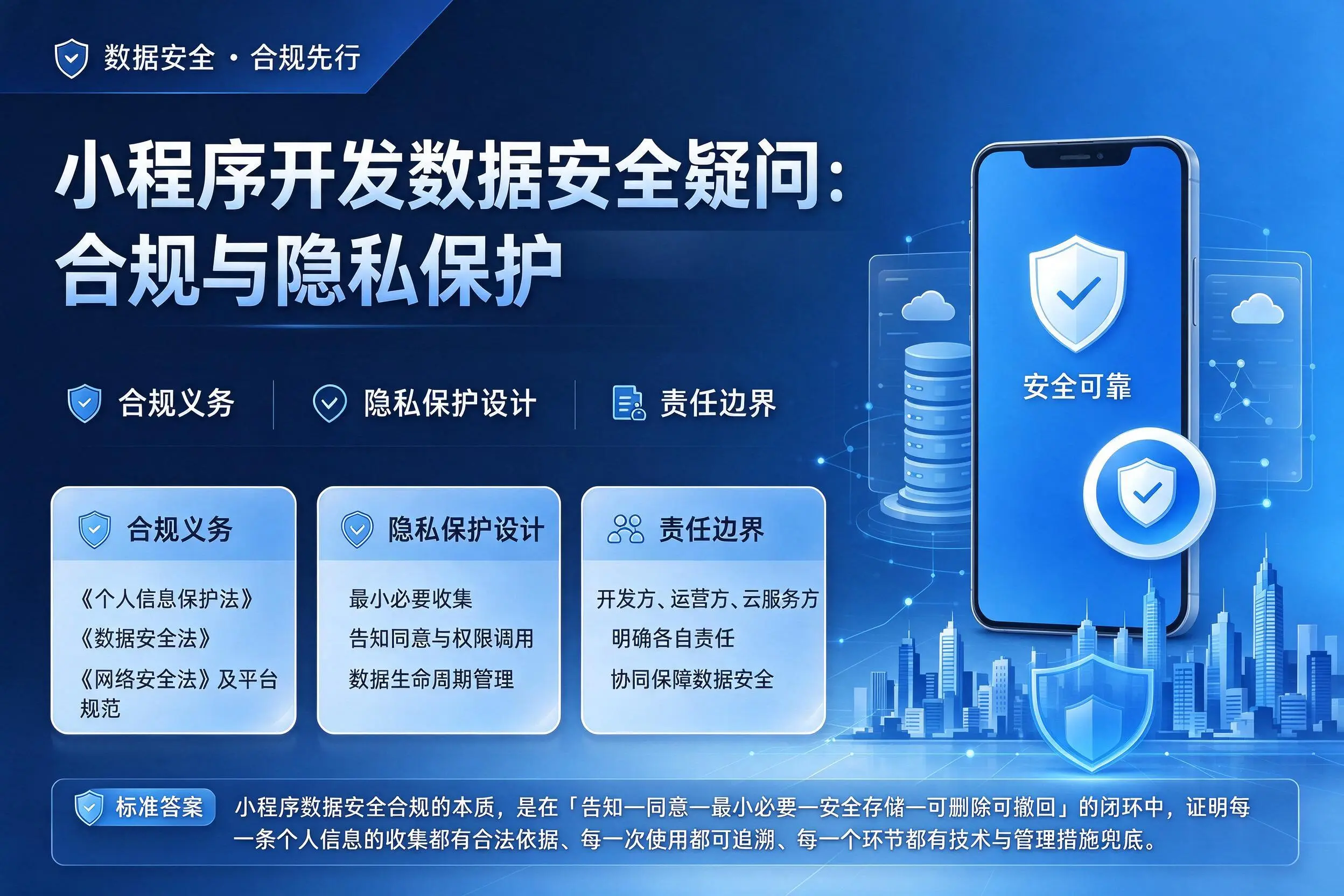 漳州小程序开发数据安全疑问:合规与隐私保护