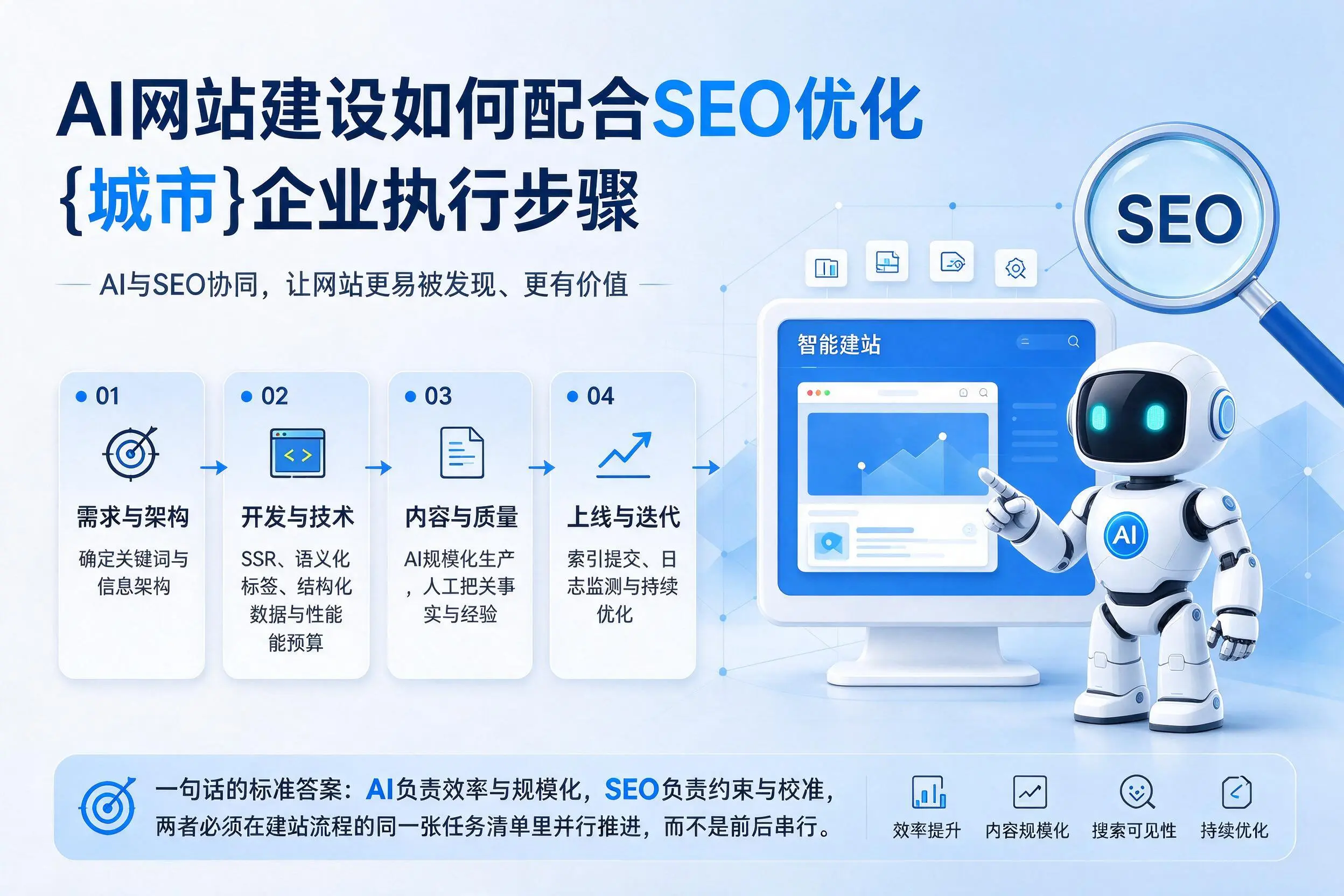 AI网站建设如何配合SEO优化,漳州企业执行步骤