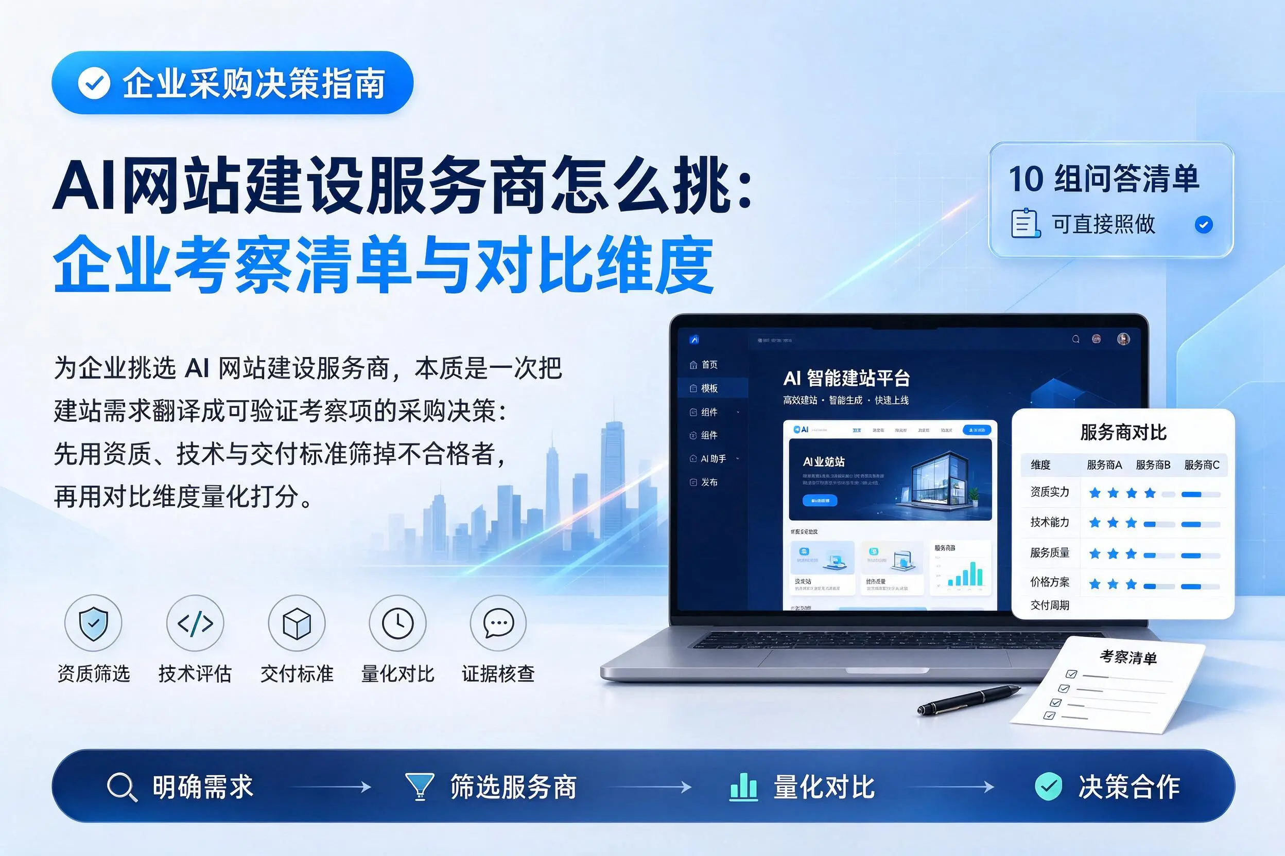 AI网站建设服务商怎么挑：漳州企业考察清单与对比维度