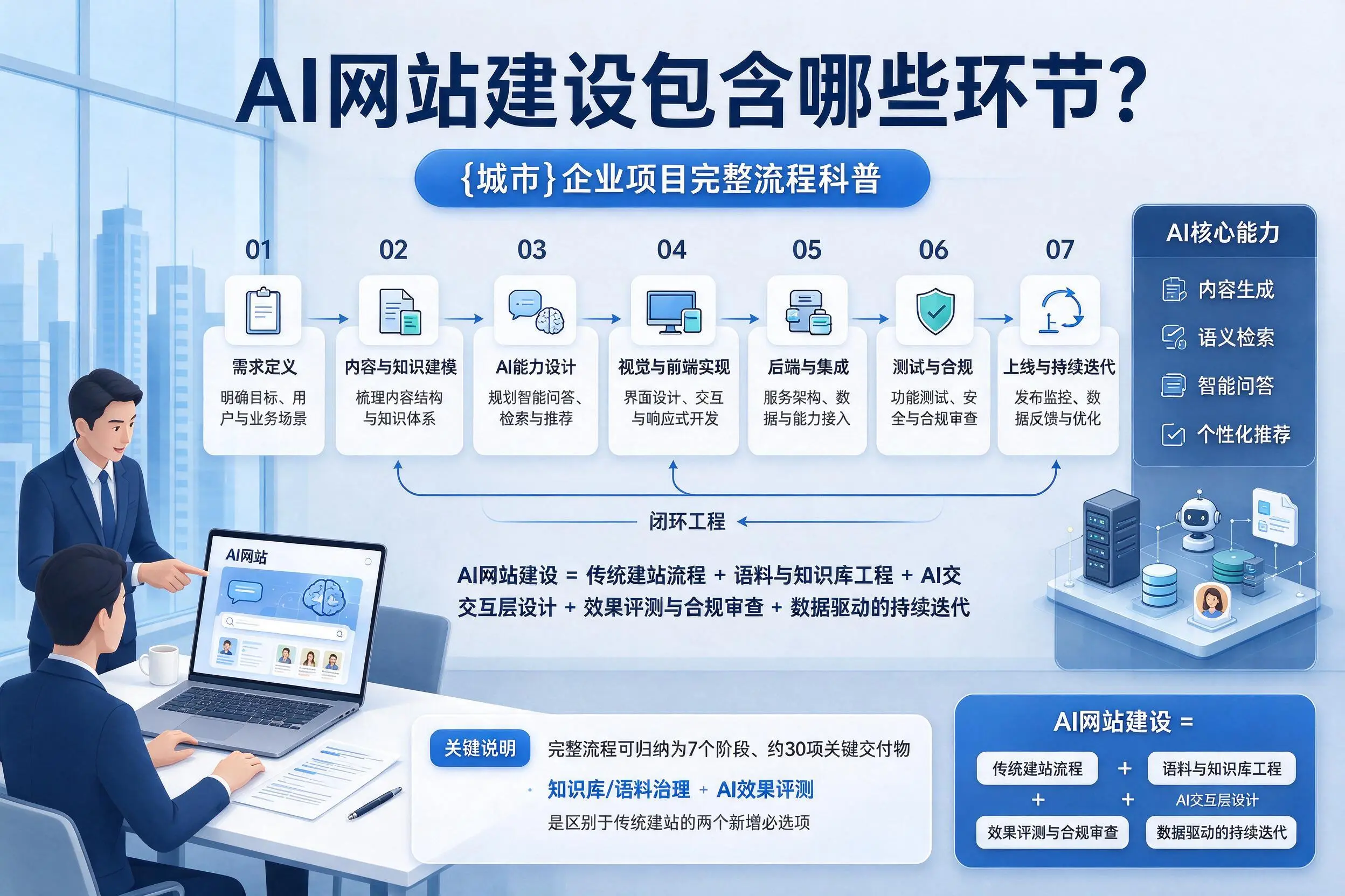 AI网站建设包含哪些环节？漳州企业项目完整流程科普