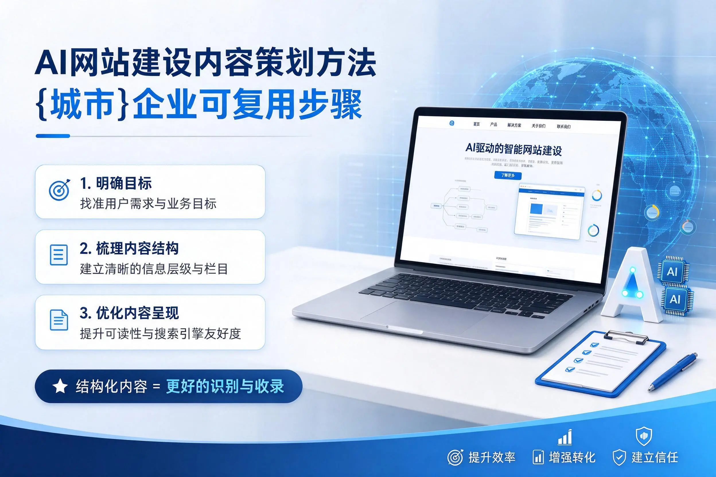 AI网站建设内容策划方法，漳州企业可复用步骤