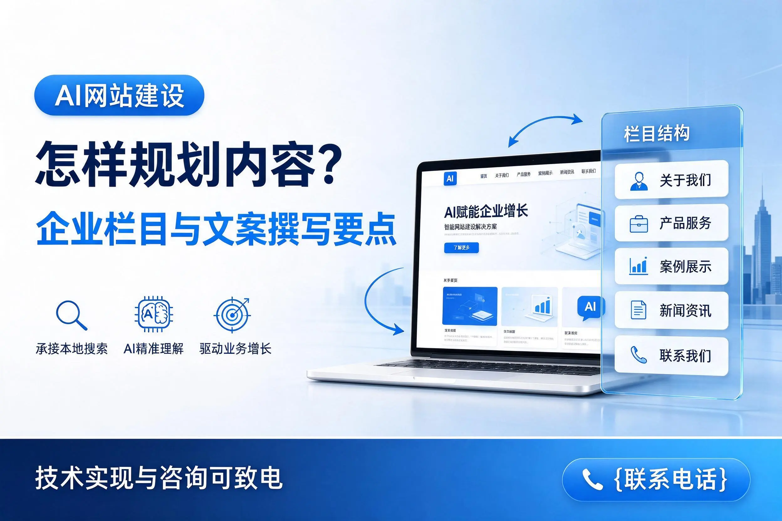 AI网站建设怎样规划内容?漳州企业栏目与文案撰写要点