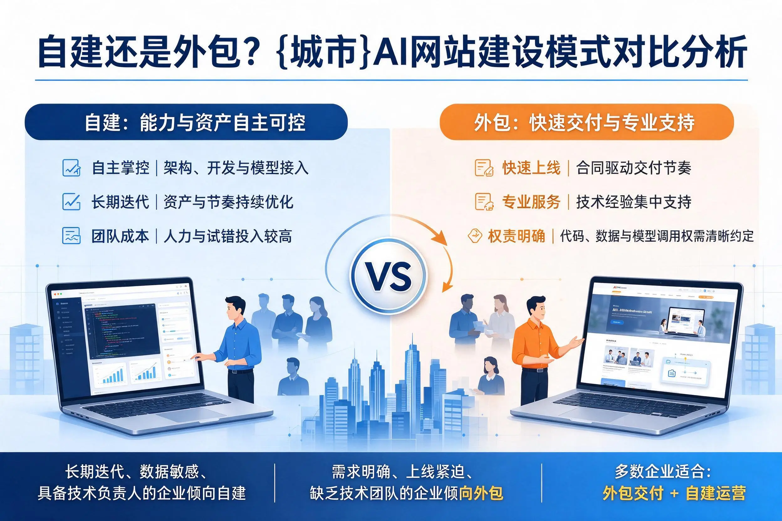 自建还是外包?漳州AI网站建设模式对比分析
