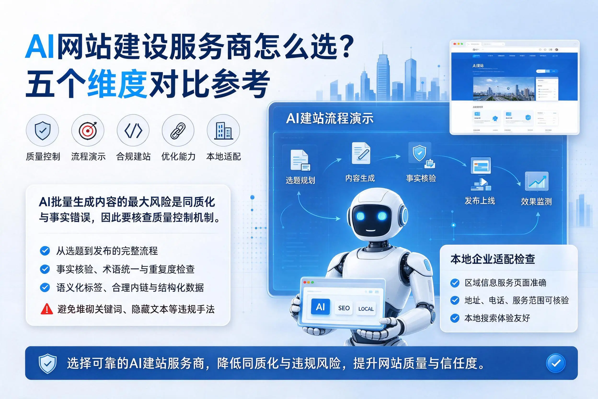 漳州AI网站建设服务商怎么选?五个维度对比参考