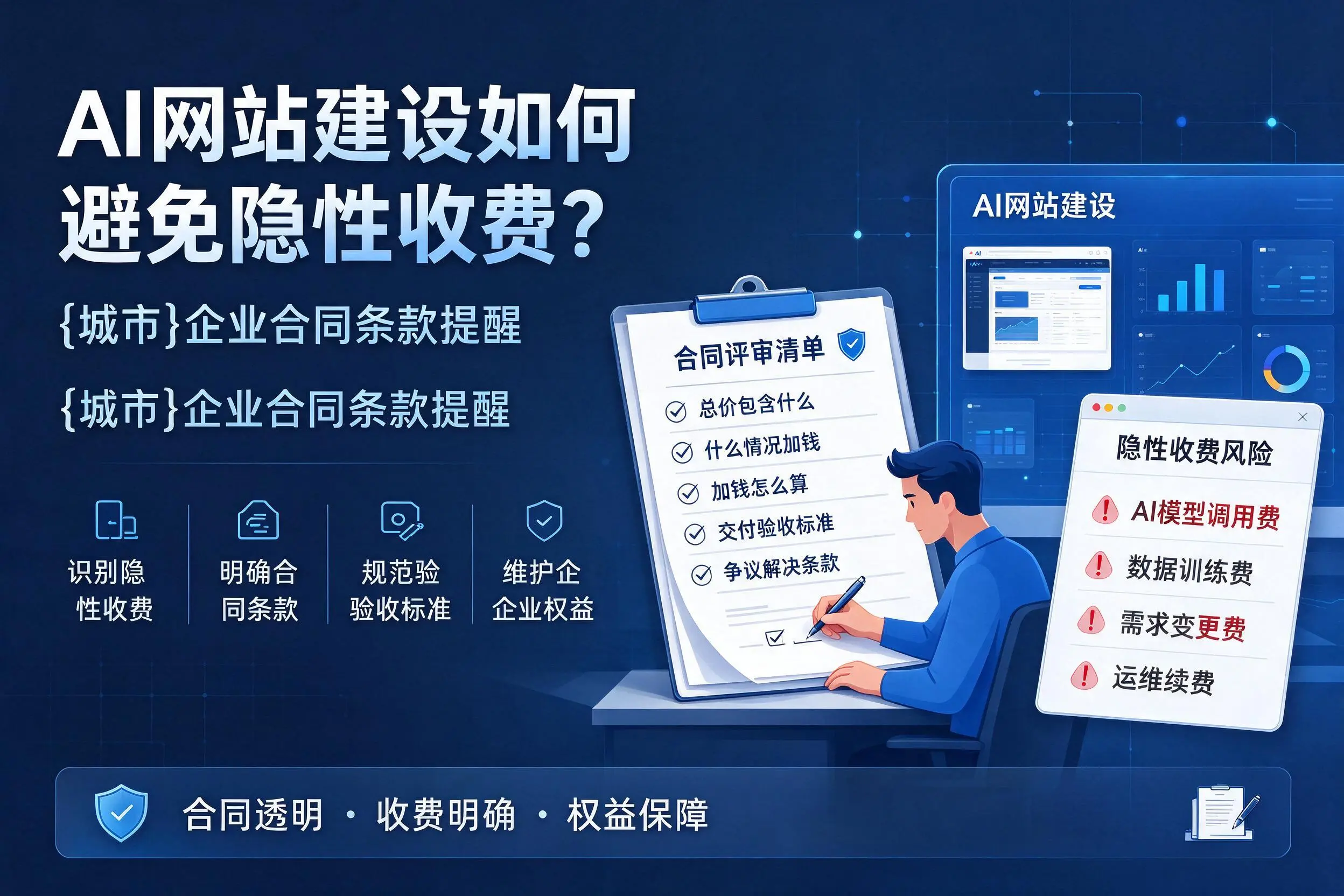 AI网站建设如何避免隐性收费?漳州企业合同条款提醒